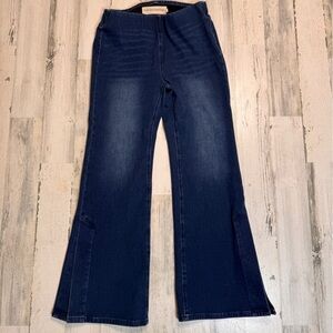 Soft Surroundings Jeans Ultimate Flare Wide Leg Pull On Jeans PS